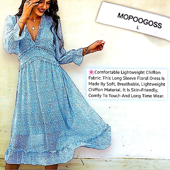 Ruffle Dot Print Dress LARGE - Picture 12 of 12